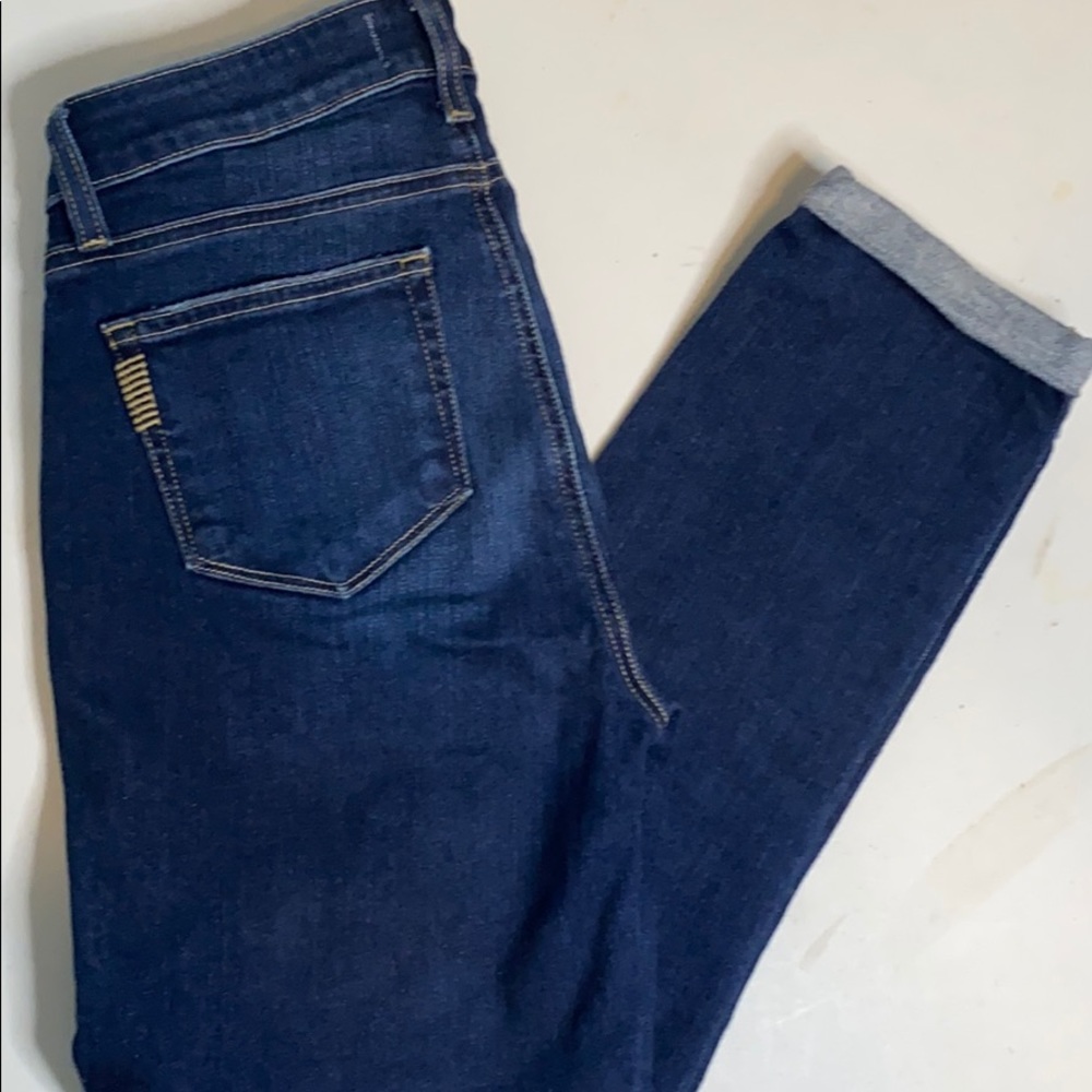 Paige dark wash high waist Kylie crop ankle jeans